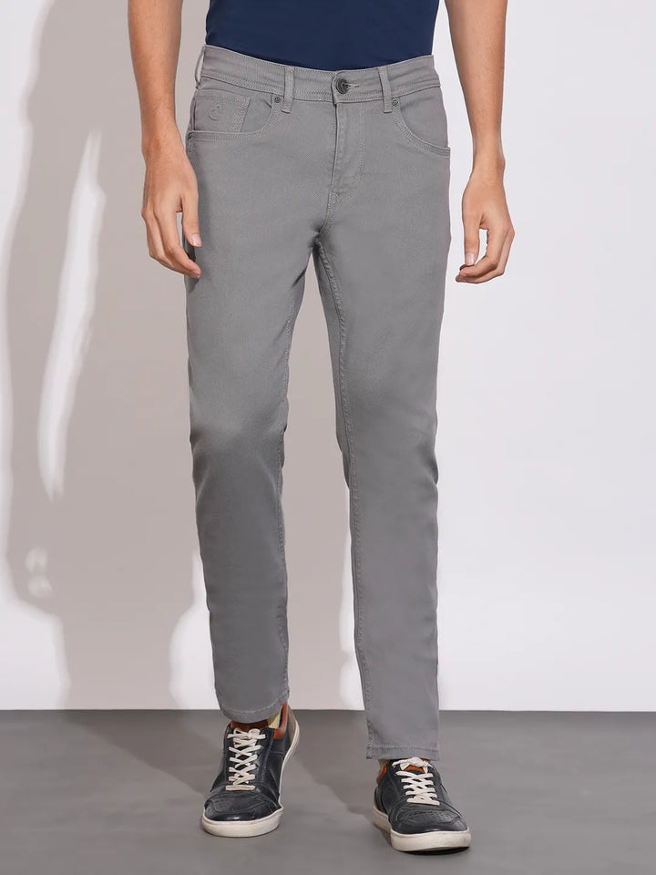 Grey Slim Fit Denims For Men By Being Human Clothing