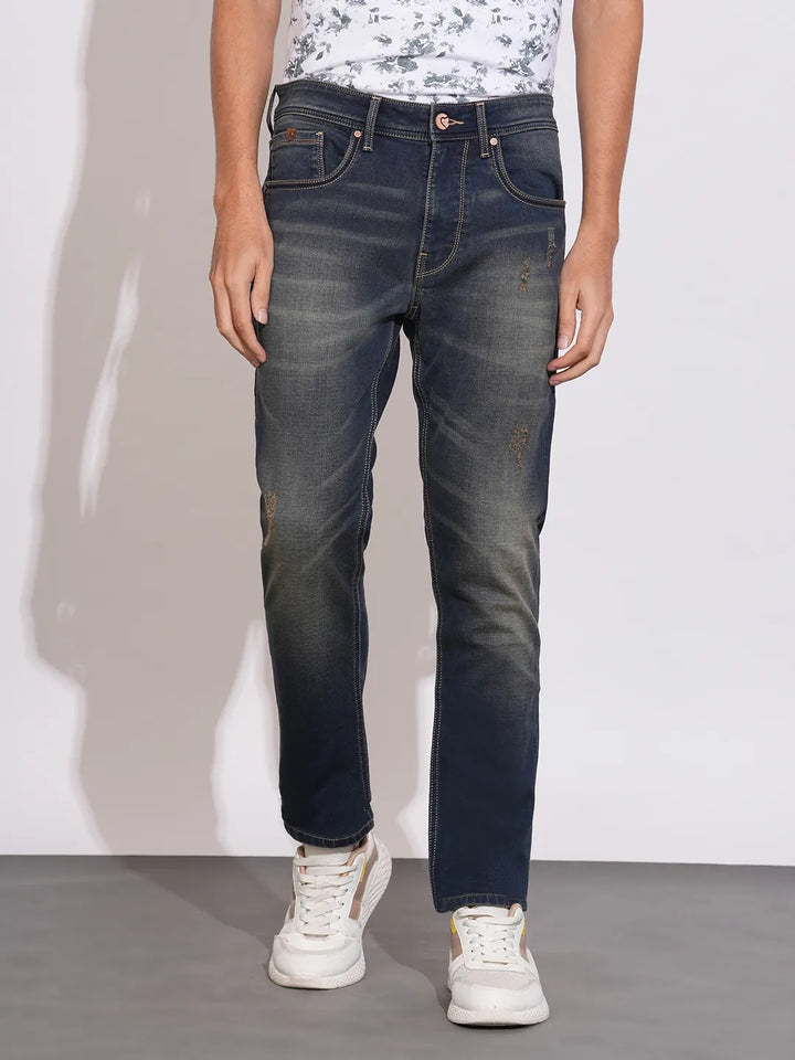 Blue Neon-Slim Fit Denims for Men by Being Human Clothing