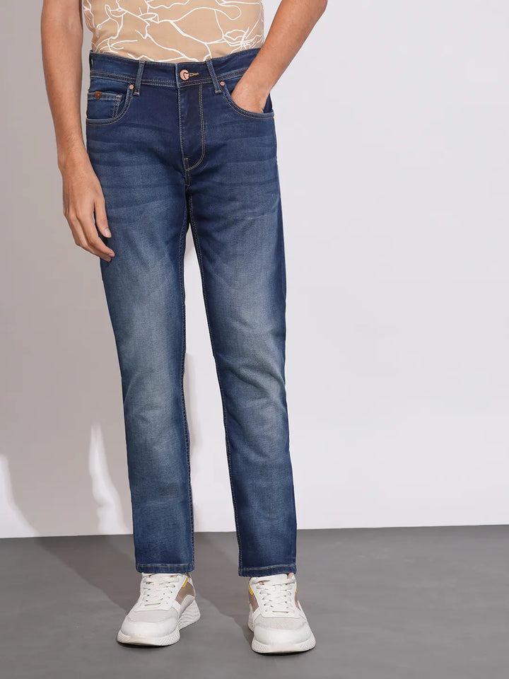 Blue Slim Fit Denims For Men By Being Human Clothing