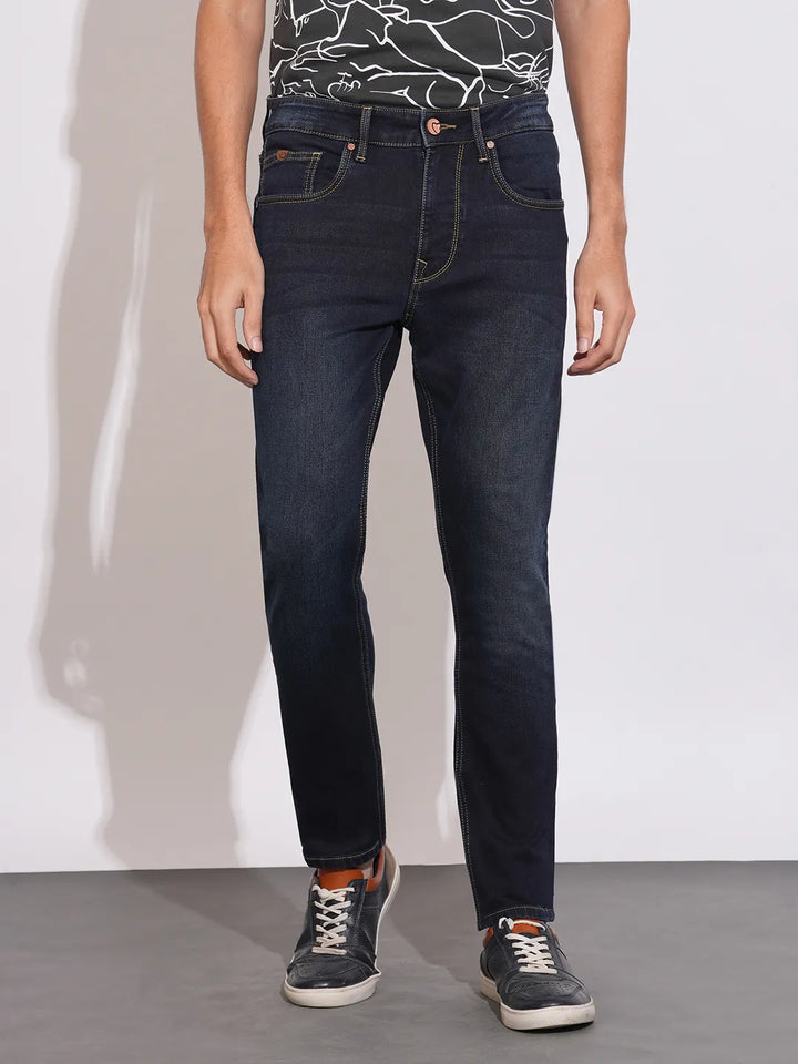 Blue Neon-Slim Fit Denims for Men by Being Human Clothing