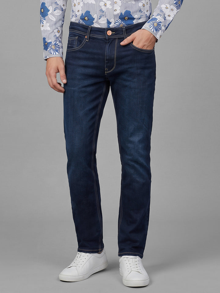 Dark Blue Straight Fit Men's Jeans by Being Human Clothing