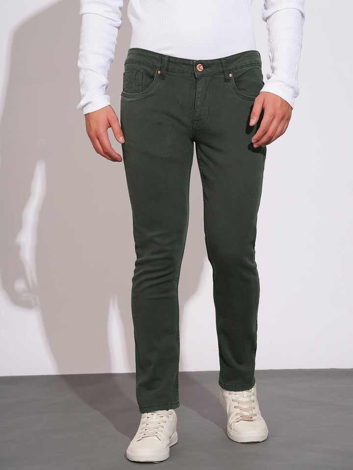 Green Helium-Skinny Fit Denims for Men