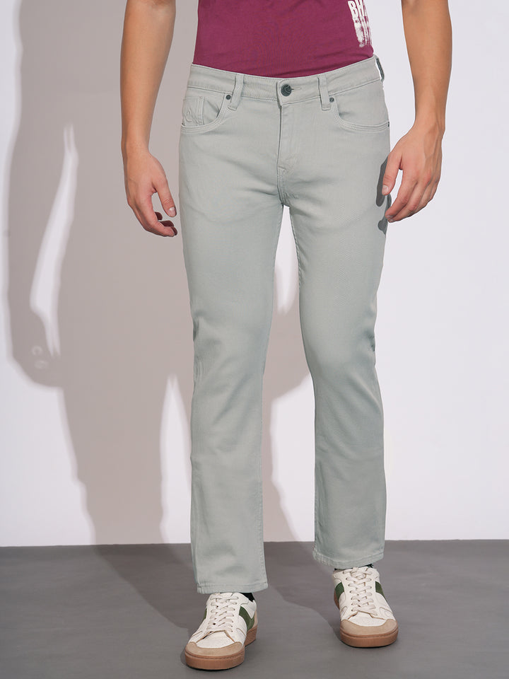 Grey Krypton-Straight Fit Denims for Men