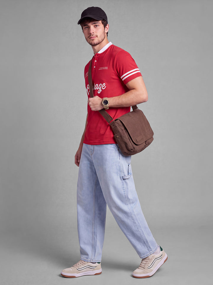 Light Blue  Barrel Fit Pure Cotton Mid Rise Men's Denims by Being Human Clothing