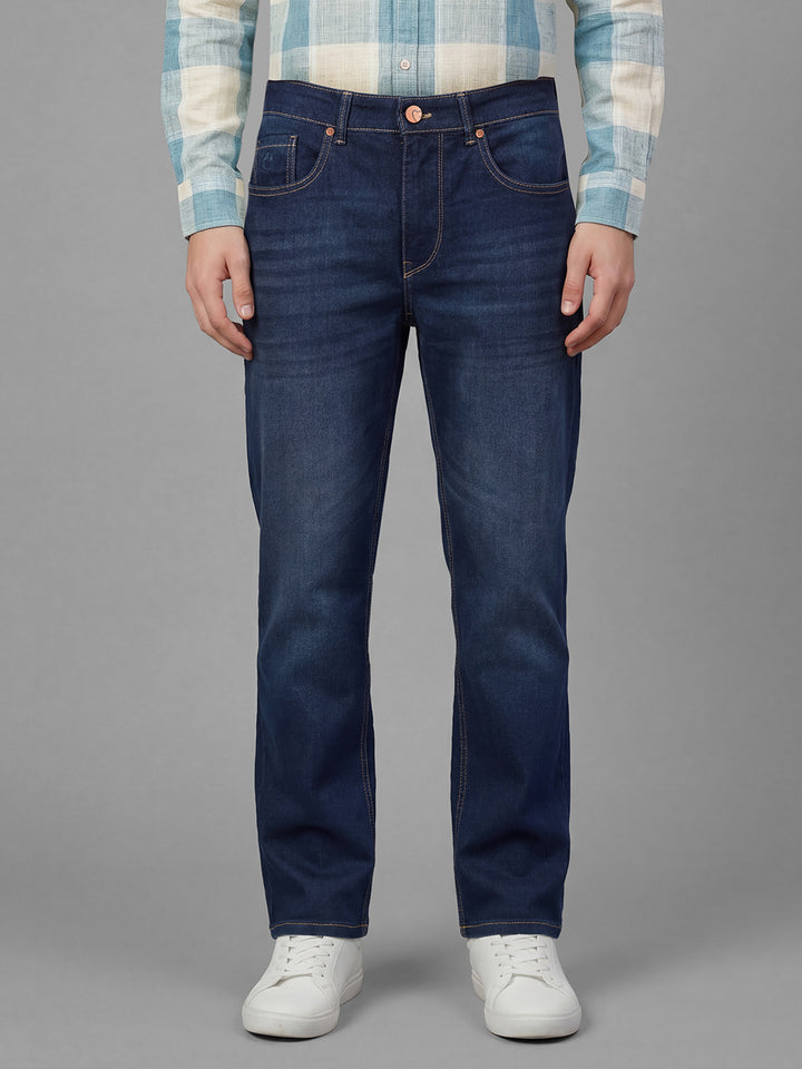 Dark Blue Relaxed Straight Fit  Men's Jeans