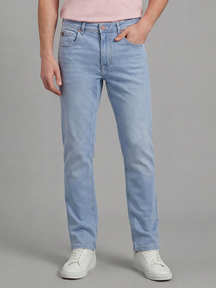 Blue Relaxed Straight Fit Men's Jeans