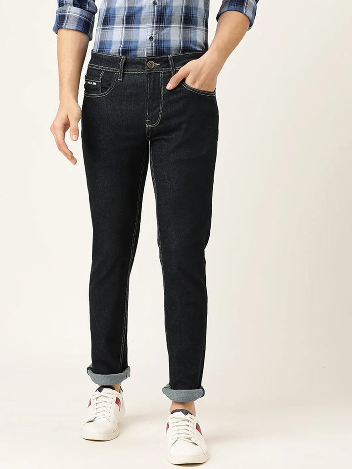 Blue Slim Fit Denim for Men
