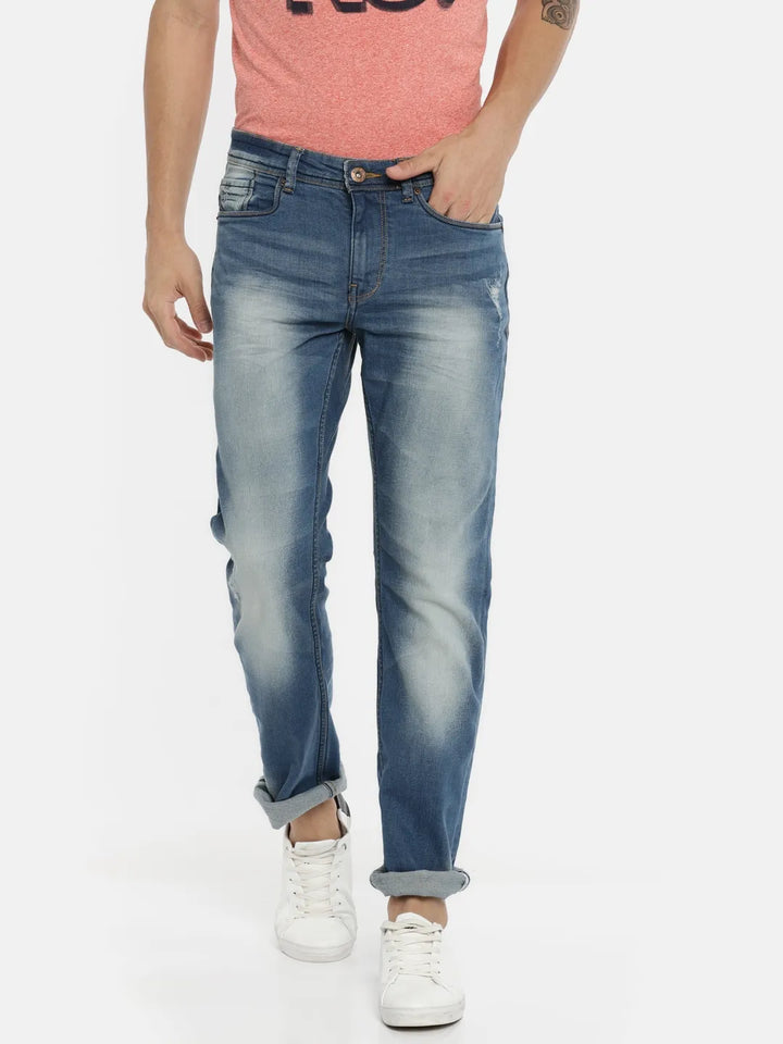 Blue Regular Fit Men's Denims