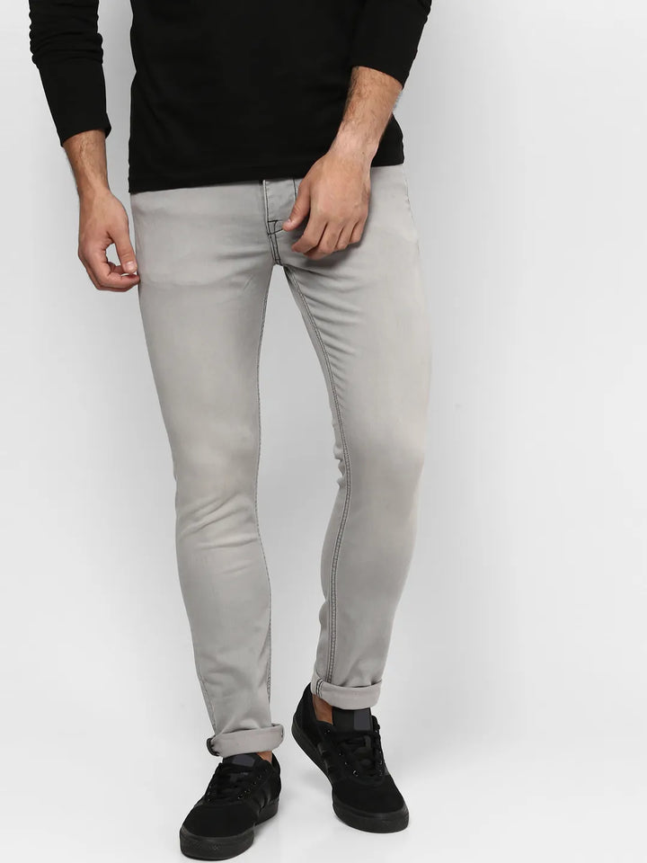 Grey Skinny Fit Denim for Men