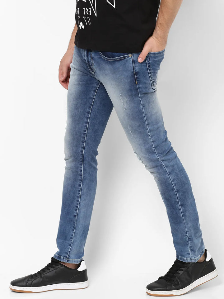 Blue Slim Fit Denim for Men