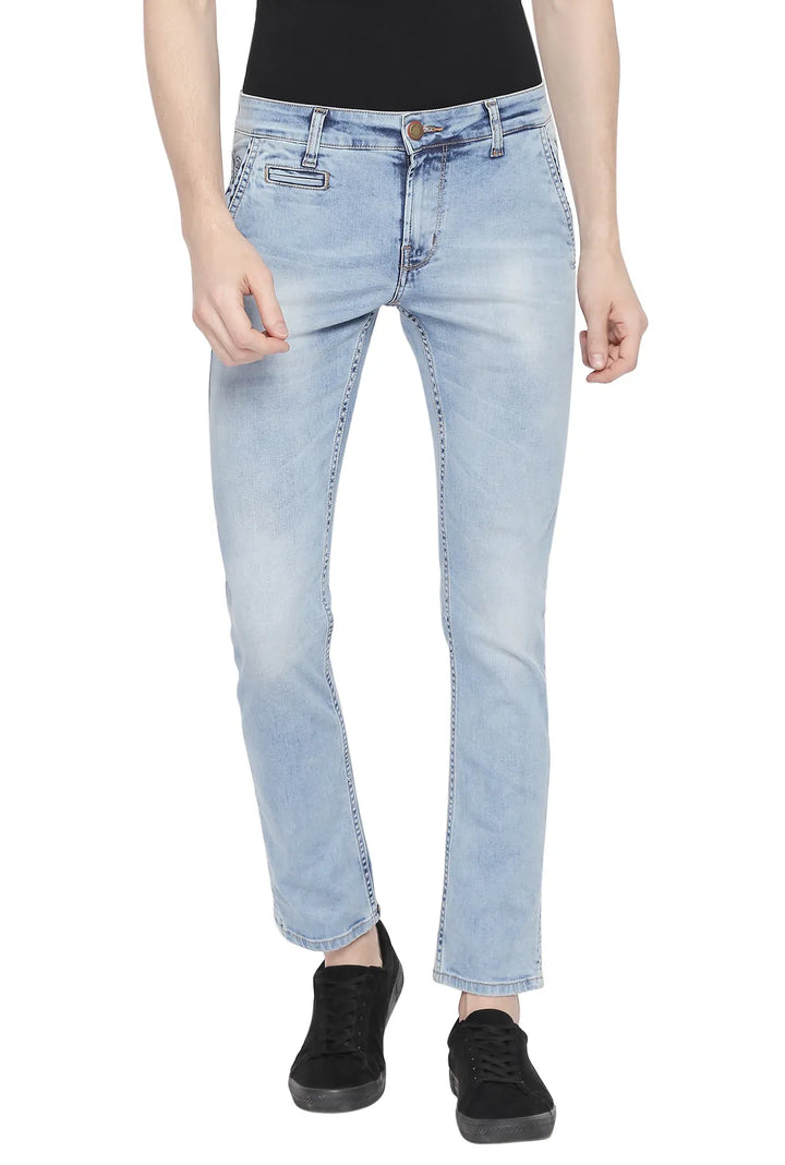 Blue Slim Fit Denim for Men