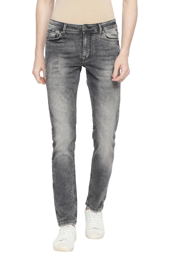 Grey Skinny Fit Denim for Men