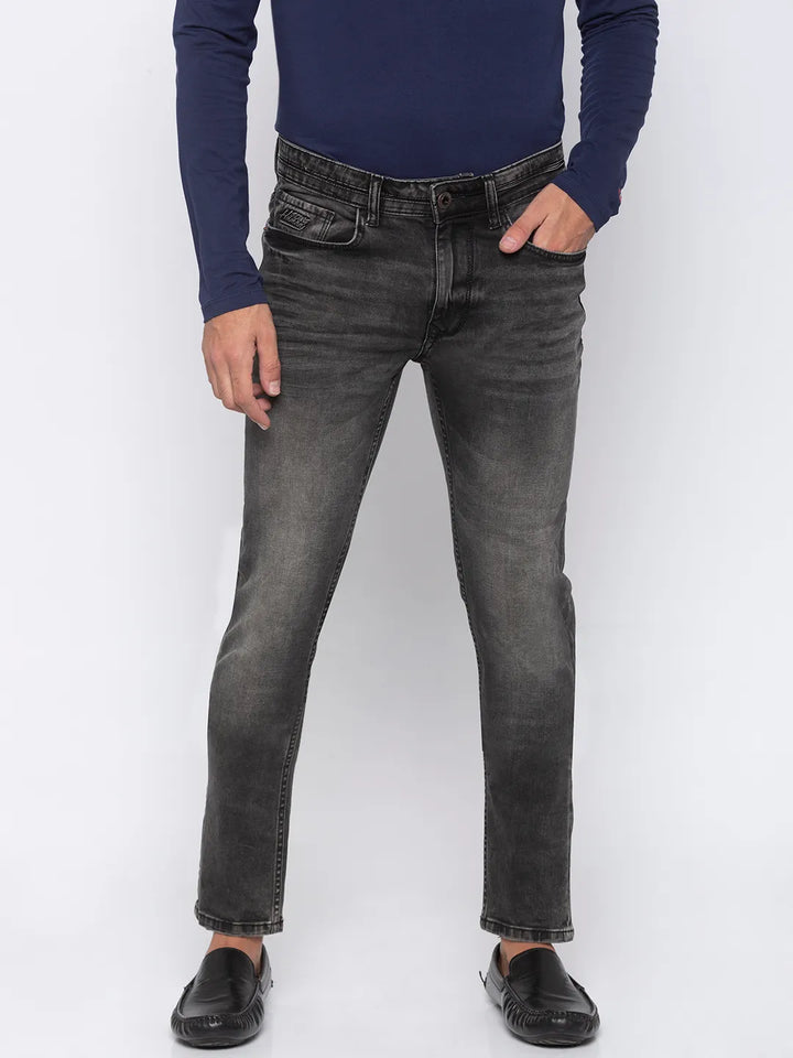 Grey Mid Rise Super Skinny Fit Denim for Men