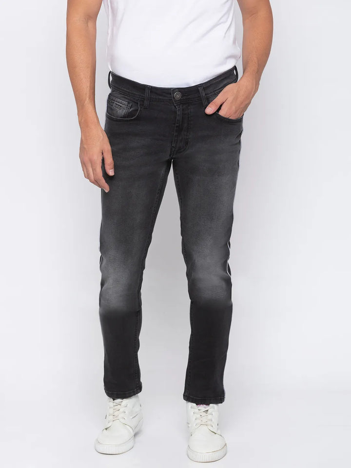Grey Mid Rise Super Skinny Fit Denim for Men