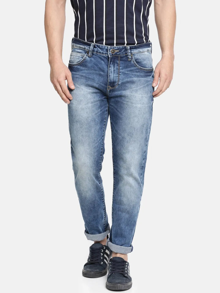 Blue Slim Fit Denim for Men