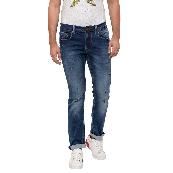 Blue Skinny Straight Fit Men's Denims