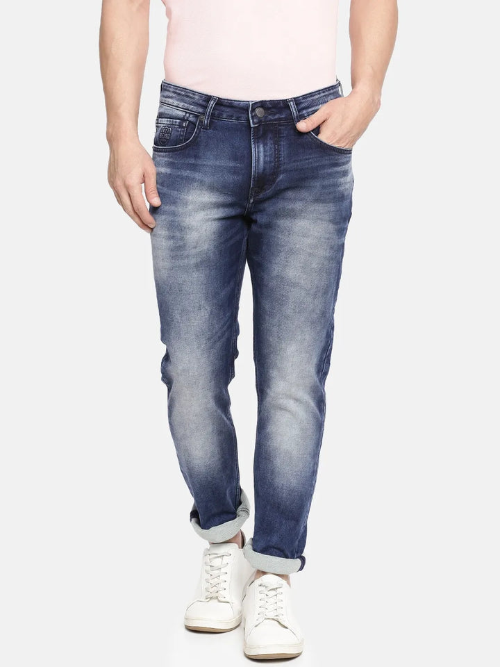 Blue Slim Fit Denim for Men