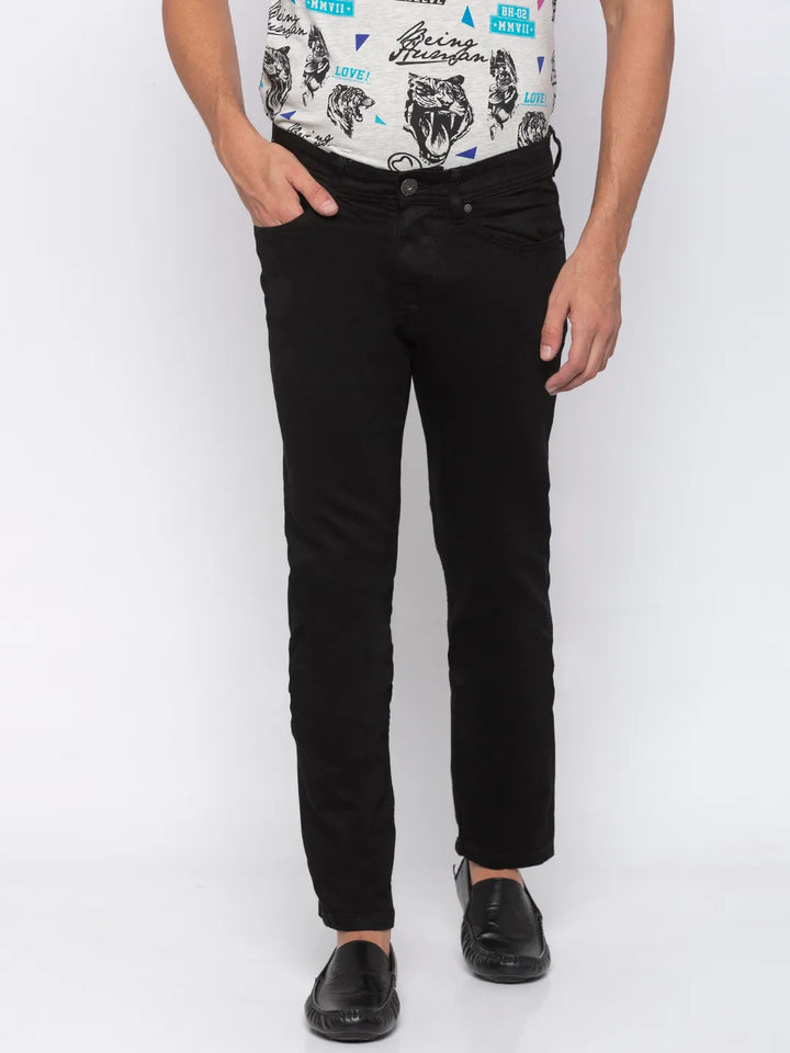 Black Slim Fit Denim for Men