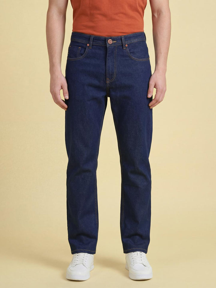 Dark Blue Boot Cut Fit Mid Rise Men's Jeans by Being Human Clothing