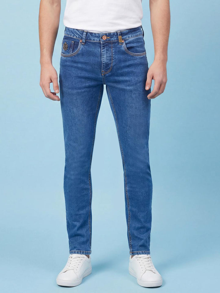 Dark Blue Slim Fit Mid Rise Men's Jeans