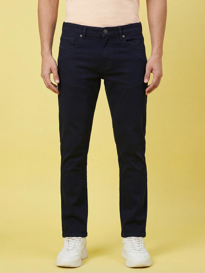 Dark Blue Boot Cut Fit Mid Rise Men's Jeans