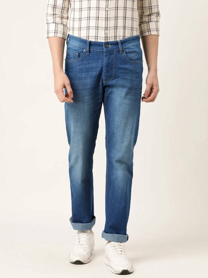Blue Slim Fit Denim for Men