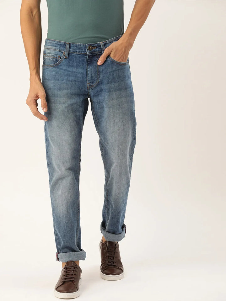 Blue Slim Fit Denim for Men