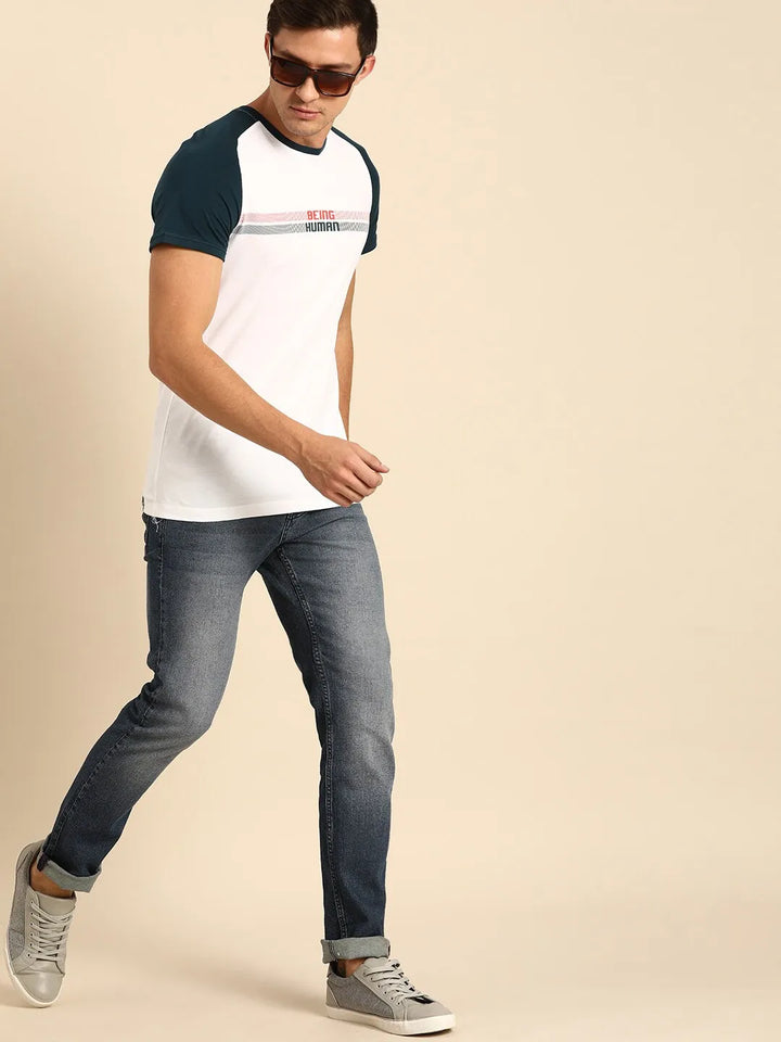 Blue Slim Fit Denim for Men