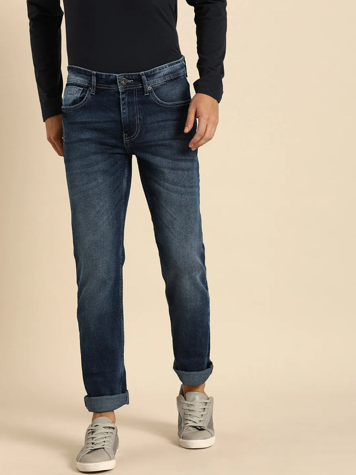 Blue Slim Fit Denim for Men