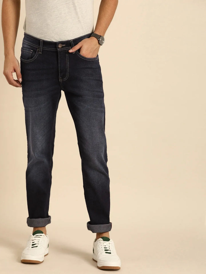 Blue Slim Fit Denim for Men