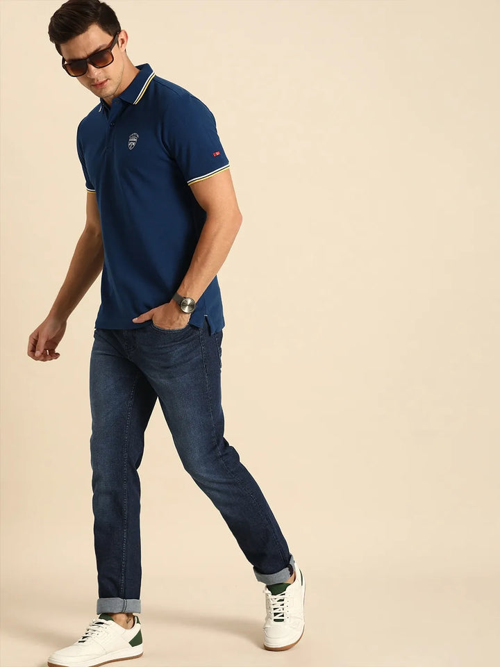Blue Slim Fit Denim for Men
