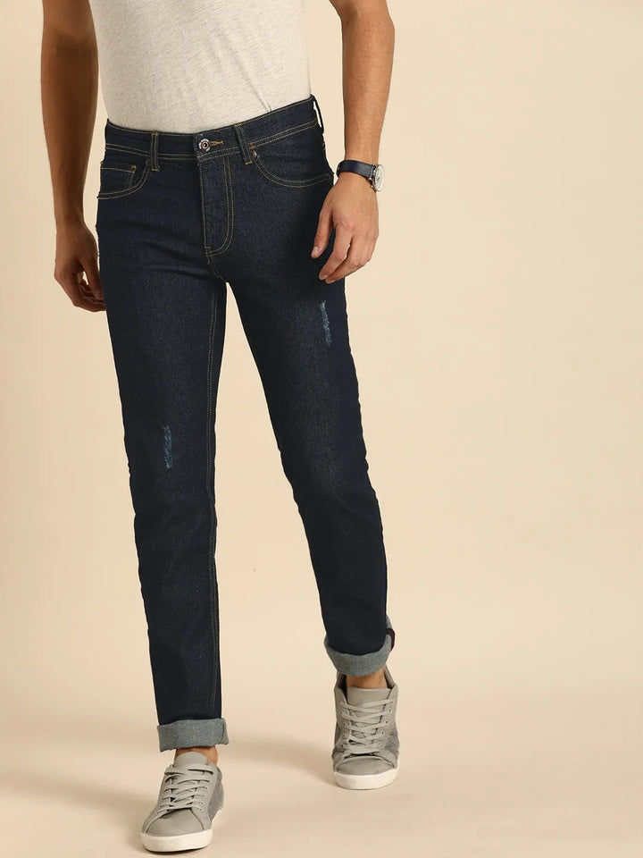 Blue Slim Fit Denim for Men