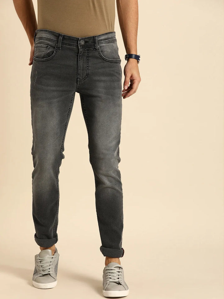 Grey Skinny Fit Denim for Men