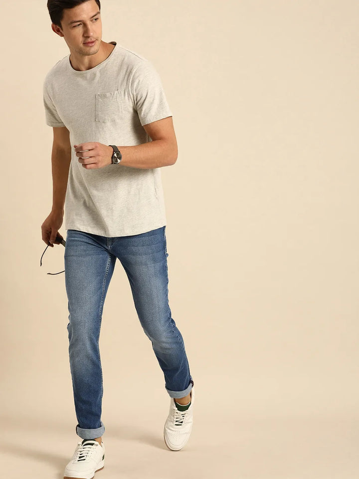 Blue Slim Fit Denim for Men