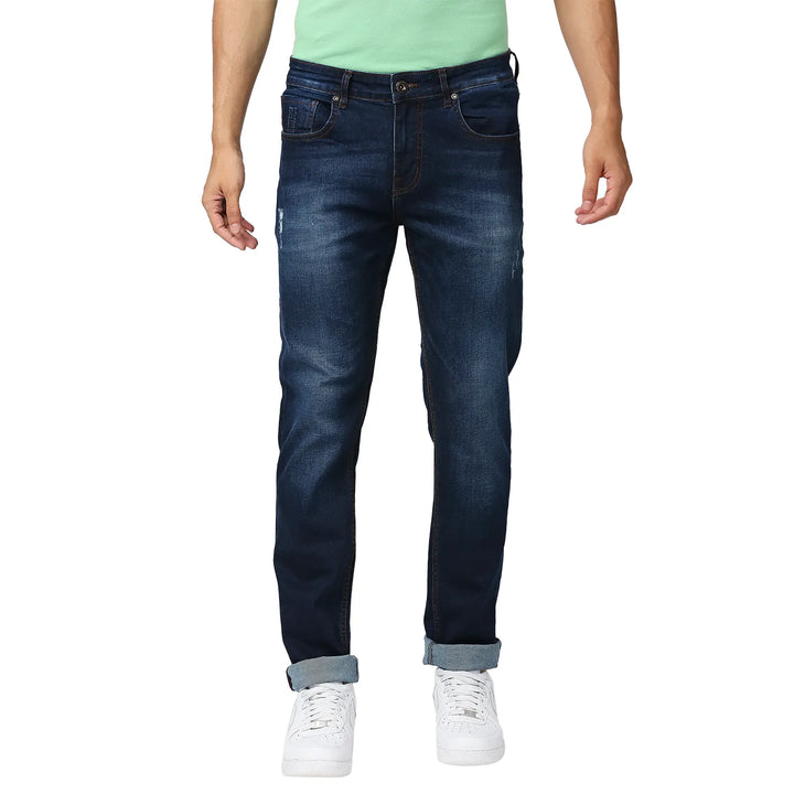 Blue Slim Fit Denim for Men