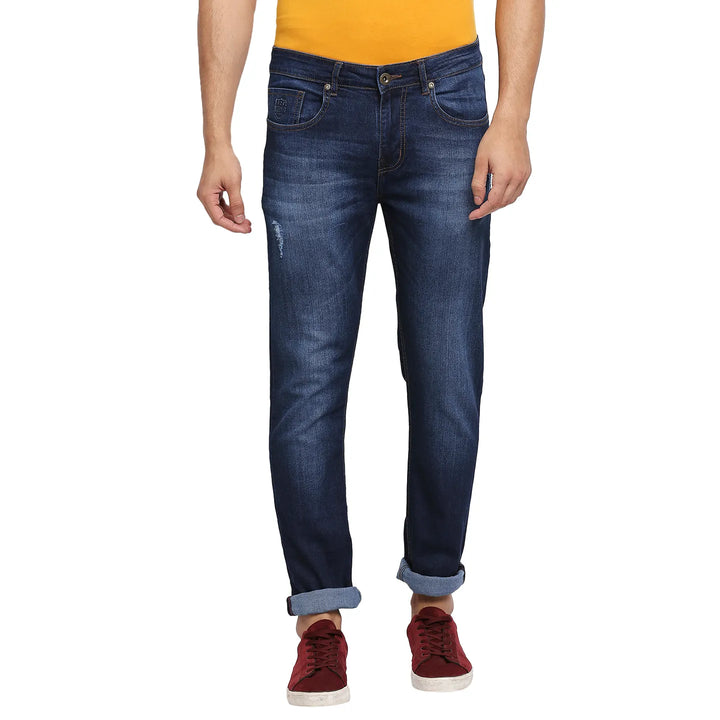 Blue Slim Fit Denim for Men