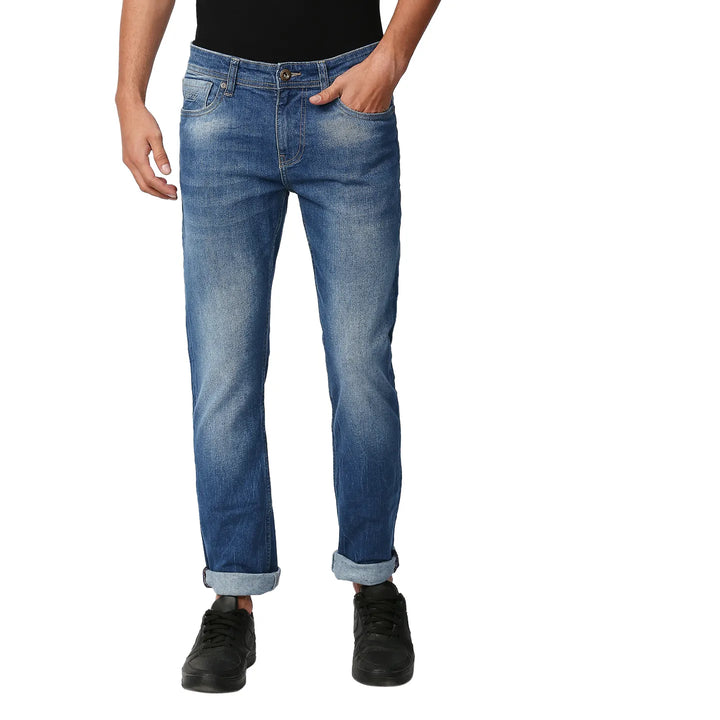 Blue Slim Fit Denim for Men