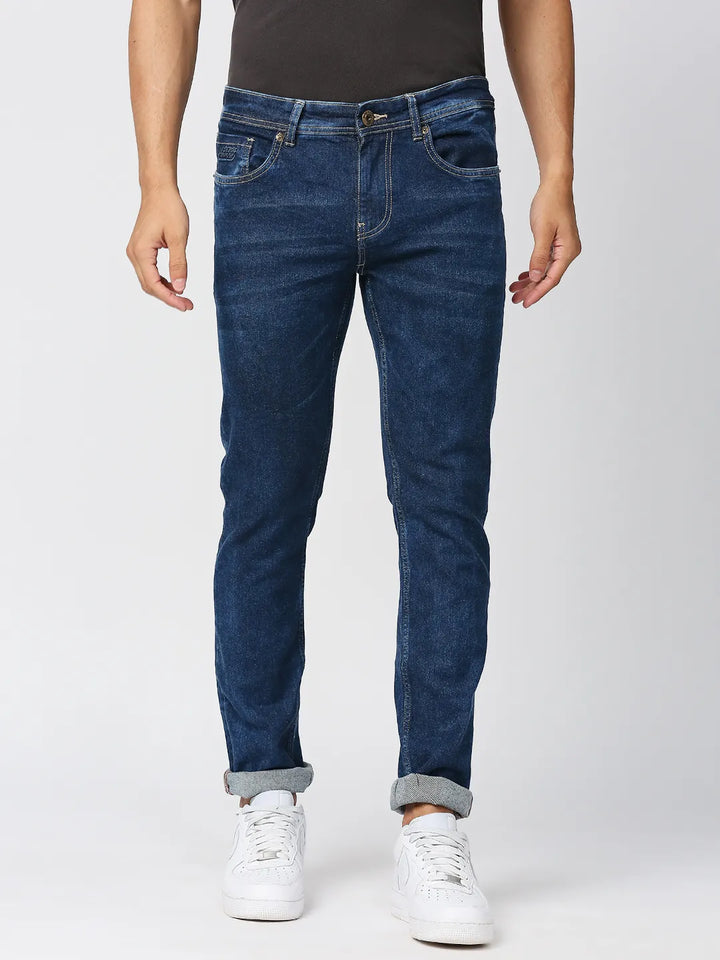 Blue Slim Fit Denim for Men