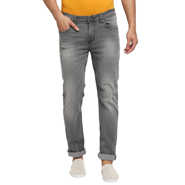 Grey Slim Fit Denim for Men