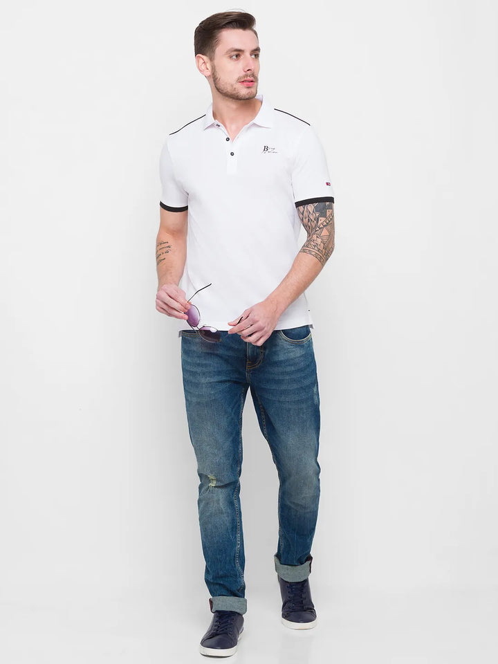 Blue Slim Fit Denim for Men