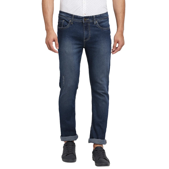 Blue Slim Straight Fit Men's Denims
