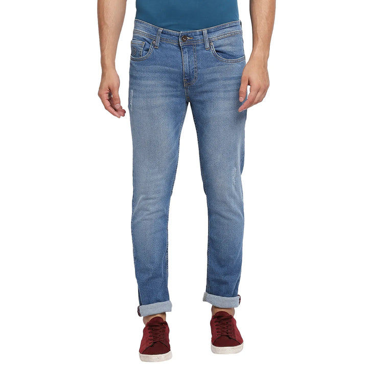 Blue Slim Fit Denim for Men
