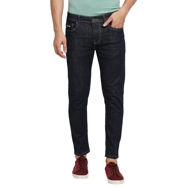 Blue Skinny Cropped Fit Men's Denims