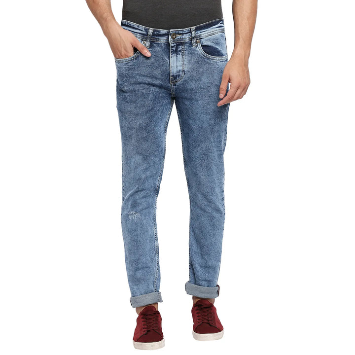 Blue Slim Fit Denim for Men