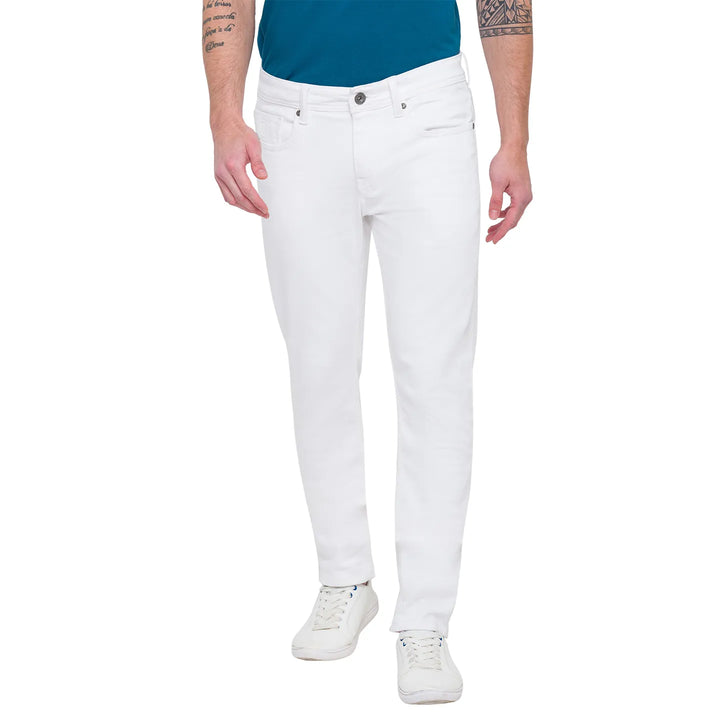 White Slim Fit Denim for Men