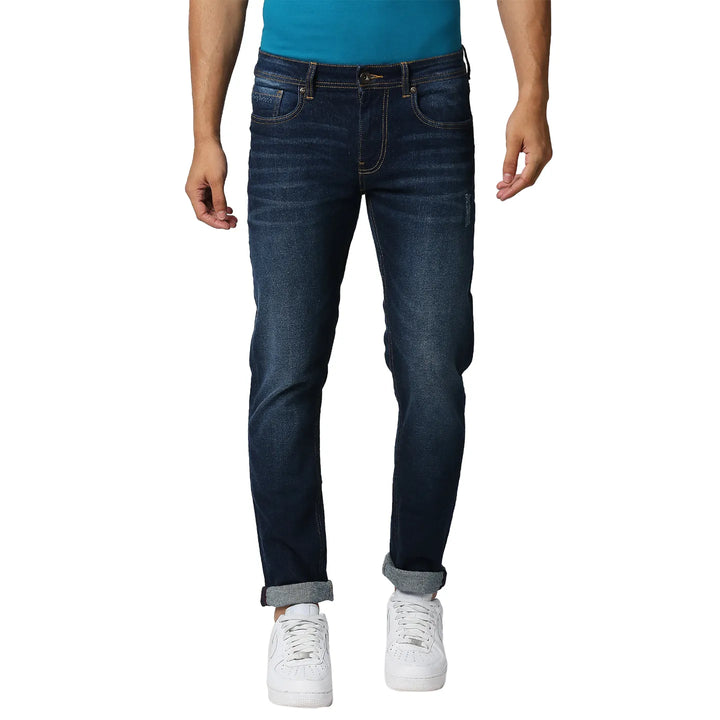 Blue Slim Fit Denim for Men