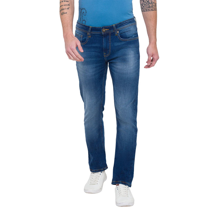 Blue Slim Straight Fit Men's Denims