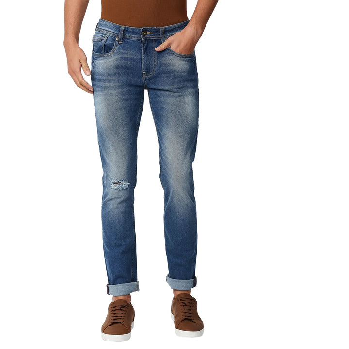Blue Slim Fit Denim for Men