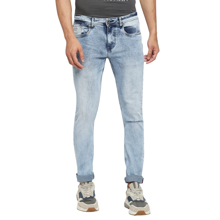Blue Slim Fit Denim for Men