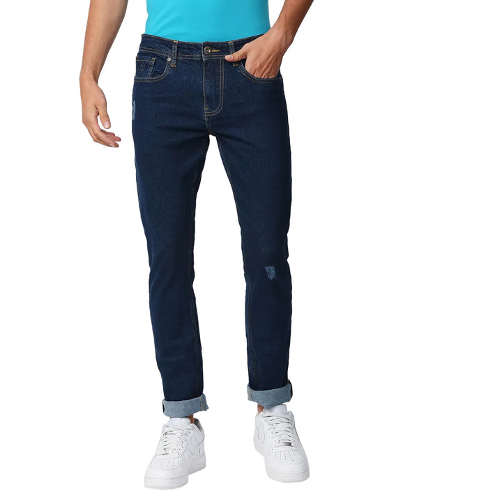 Blue Slim Fit Denim for Men